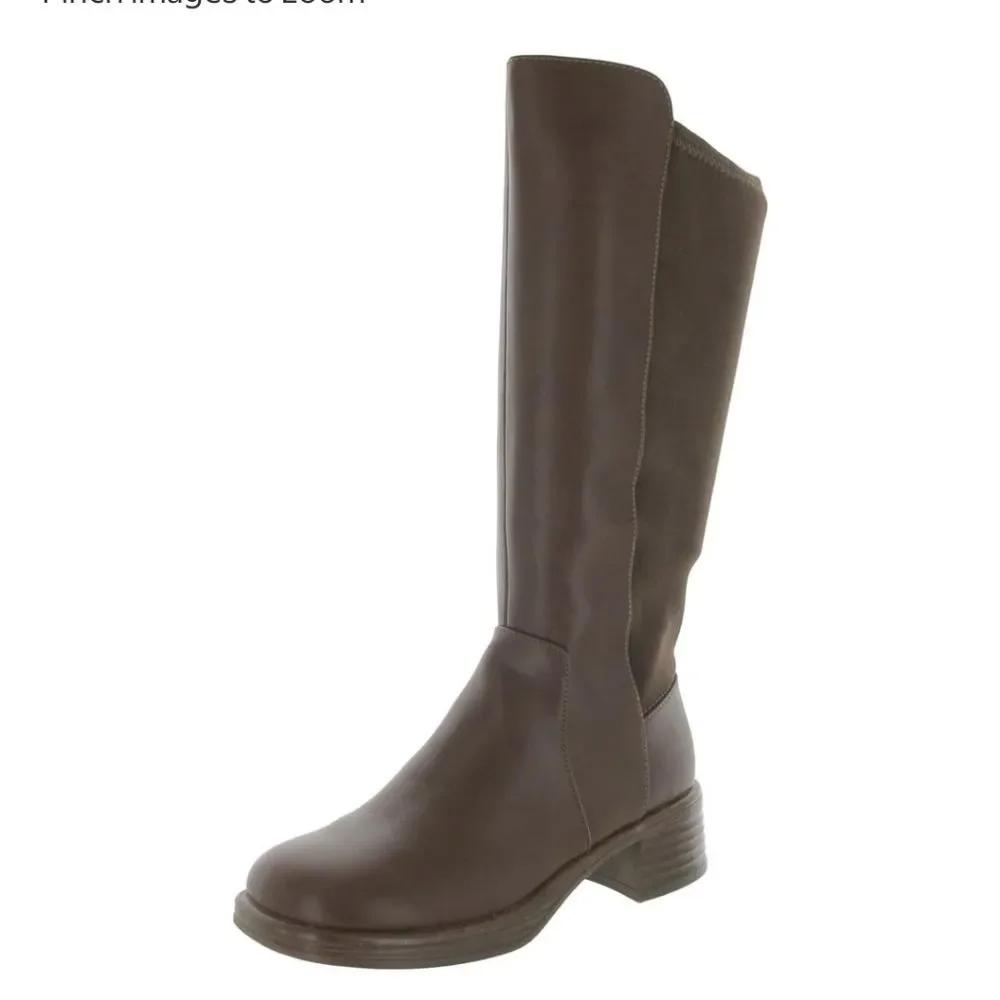 NIB Steve Madden Girls Aquel Boots Faux Leather Knee High Size 5 Big Kid